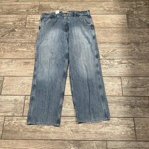 Vintage Carhartt Denim Jeans Men's 36x28 Dungarees Fit B233 LVN Distressed Faded